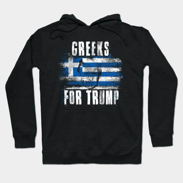 Greeks For Trump - Trump 2020 Patriotic Flag Hoodie by Family Heritage Gifts